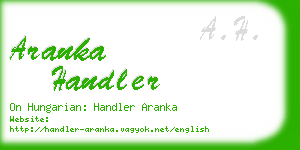 aranka handler business card